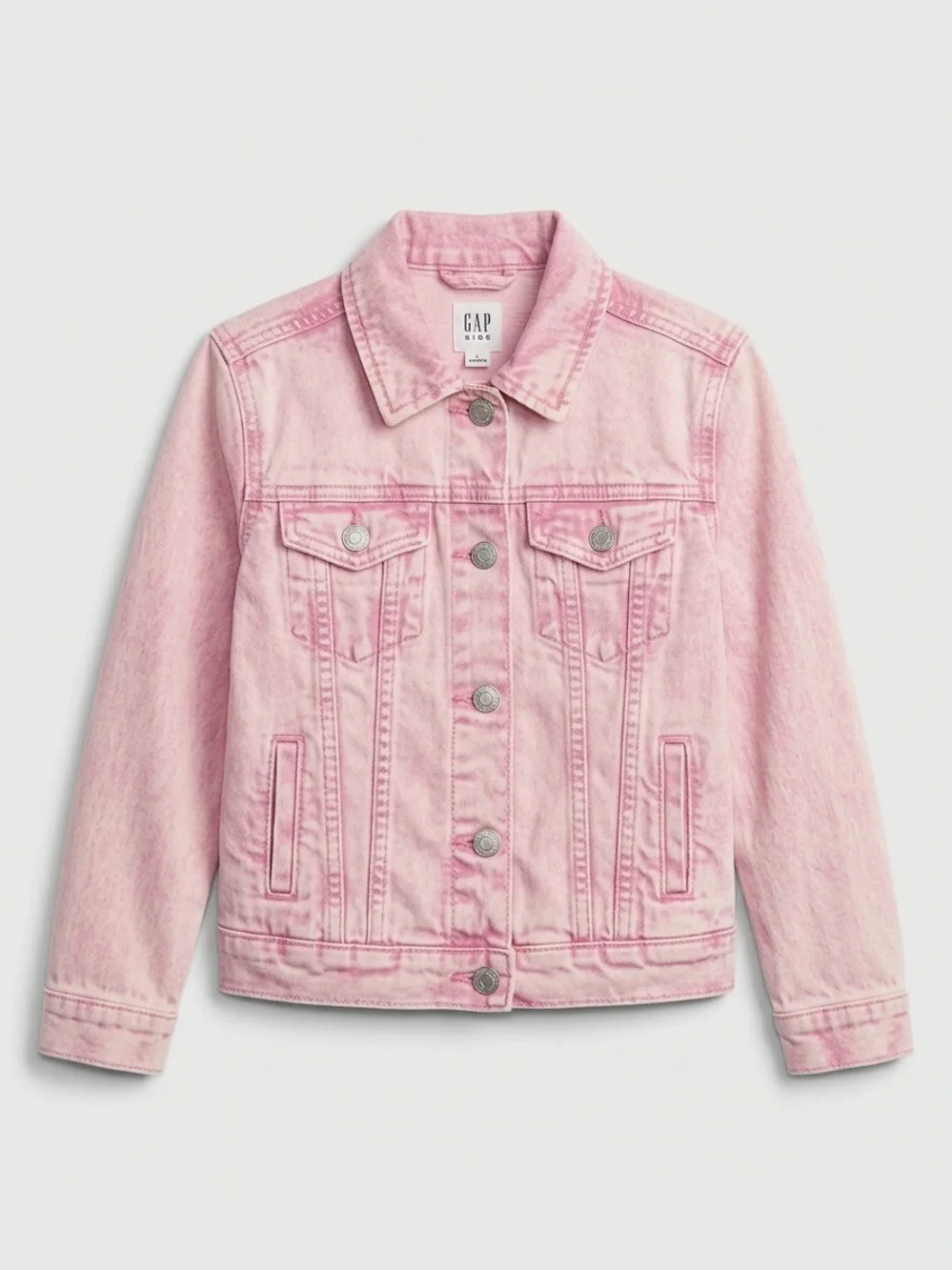 GAP Kids Acid Wash Pink Denim Jacket Size S
